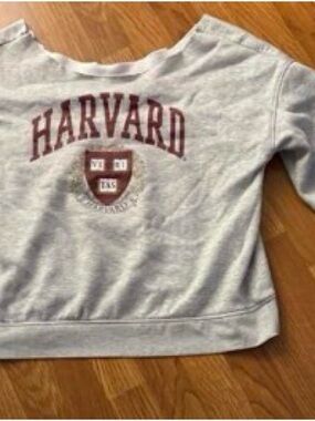 Harvard Kids Light Gray Crewneck Sweatshirt with Maroon Crest